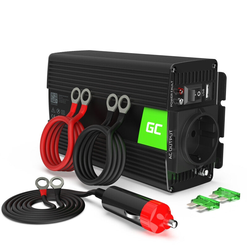Green Cell INV03DE strømadapter og vekselret Auto/indendørs 500 W Sort
