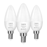 LEPRO 600059-WW-EU-3 LED-pære, E14, C37, 4.2W (40W), 470 lm, 2700K (varm hvid), 250°, 3-pakning