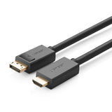 Ugreen unidirectional DisplayPort til HDMI Kabel 4K 30Hz 32 AWG 2m sort (DP101 10202)