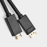 Ugreen unidirectional DisplayPort til HDMI Kabel 4K 30Hz 32 AWG 2m sort (DP101 10202)