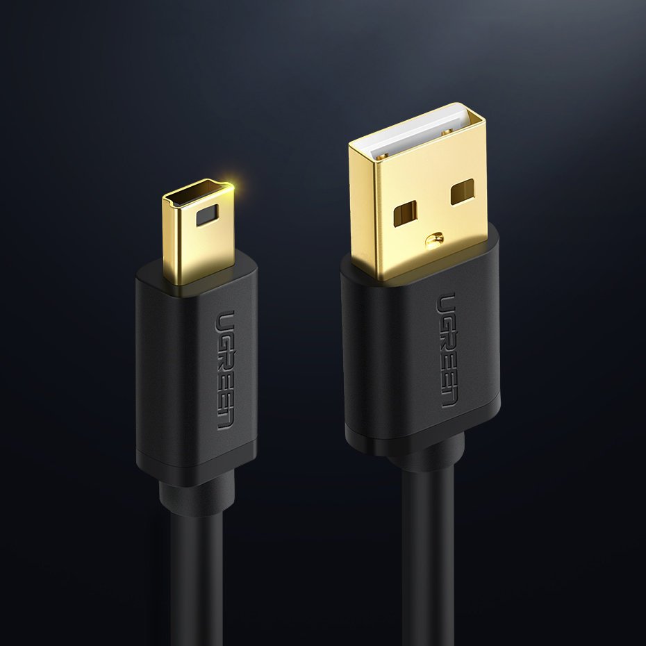 Grøn USB-kabel - mini USB-kabel 480 Mbps 3 m sort (US132 10386)