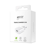 Gear Oplader 220V 1xUSB-A 2,4A Hvid