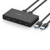 Grøn switch box HUB switch 4x USB 3.2 Gen 1 USB splitter til to computere sort (US216 30768)