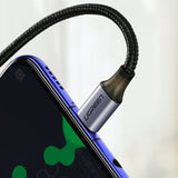 Ugreen US255 50125 USB-C (ret) / USB-C (vinklet) PD QC-kabel 60W 3A 2m - grå