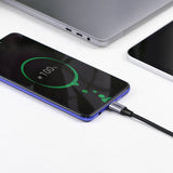 Ugreen US255 50125 USB-C (ret) / USB-C (vinklet) PD QC-kabel 60W 3A 2m - grå