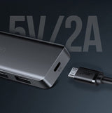 Ugreen USB HUB - 4x USB 3.2 Gen 1 med micro USB strømport grå (CM219 50985)