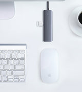 Ugreen USB HUB - 4x USB 3.2 Gen 1 med micro USB strømport grå (CM219 50985)