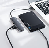 Ugreen USB Type C HUB - 4x USB 3.2 Gen 1 med USB-C strømport grå (CM219 70336)