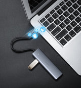 Ugreen USB Type C HUB - 4x USB 3.2 Gen 1 med USB-C strømport grå (CM219 70336)