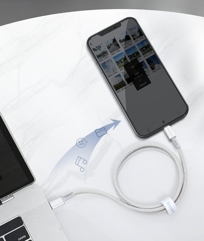 Baseus CATLGD-A01 Lightning - USB-C PD 20W 480Mb/s 2m kabel - sort