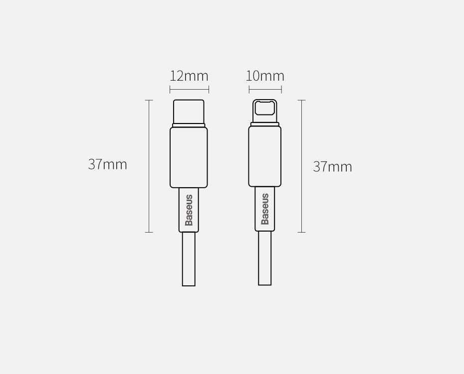 Baseus CATLWJ-A01 Lightning - USB-C PD 20W 480Mb/s 2m kabel - sort