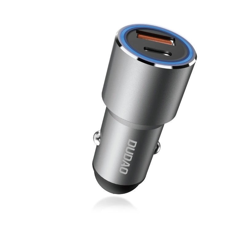 Dudao USB / USB Car Charger Type C Power Delivery Hurtig opladning 22,5 W Grå (R4PQ)