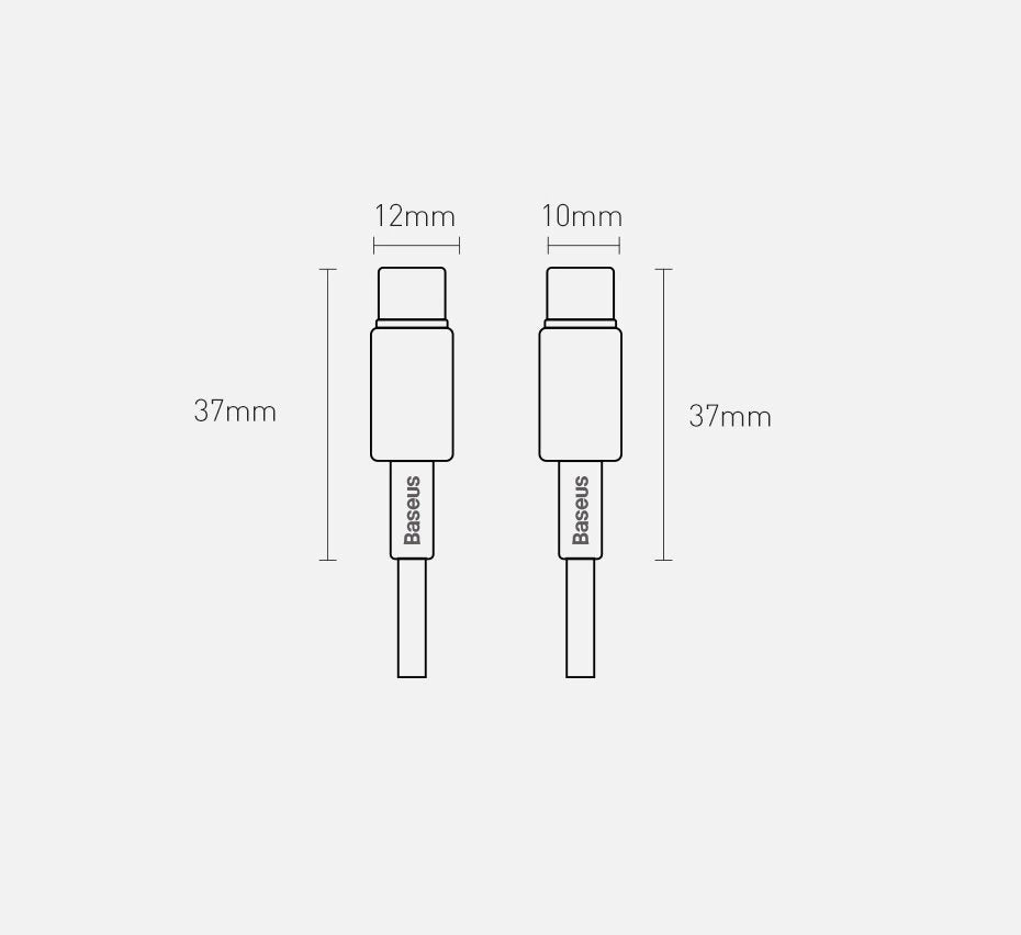 Baseus CATWJ-01 USB-C - USB-C PD QC kabel 100W 5A 1m - sort