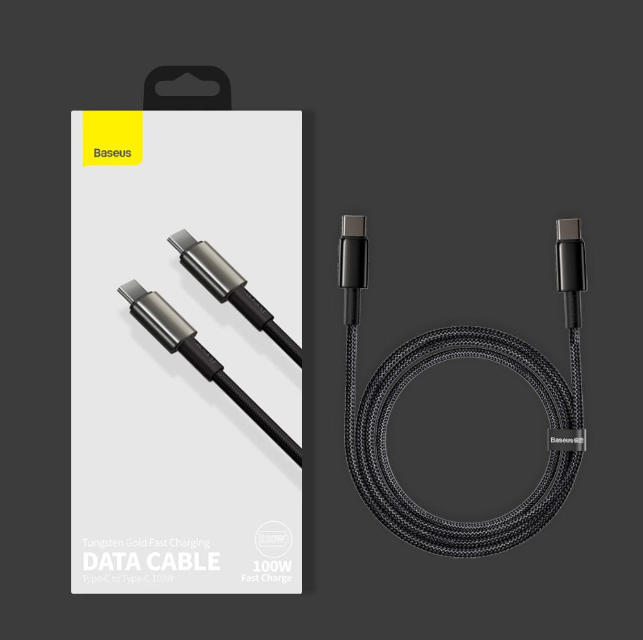 Baseus CATWJ-01 USB-C - USB-C PD QC cable 100W 5A 1m - black