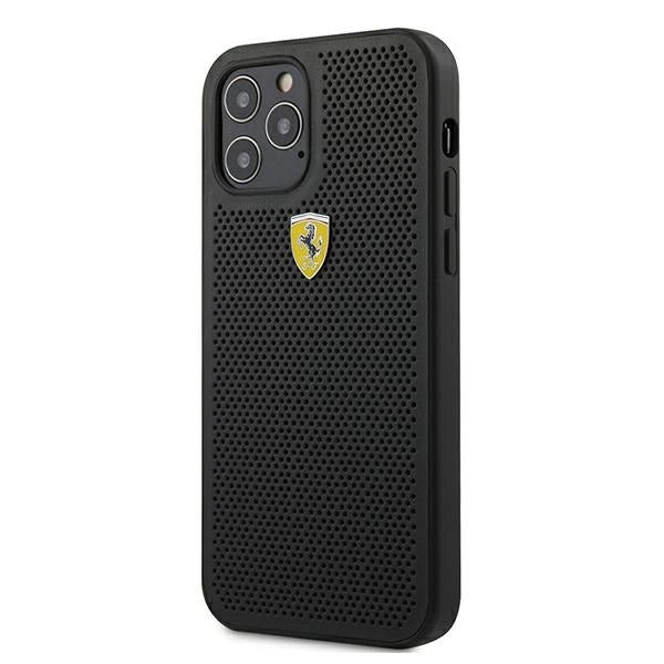 Ferrari FESPEHCP12MBK iPhone 12/12 Pro 6.1" sort/sort hardcase På sporet Perforeret
