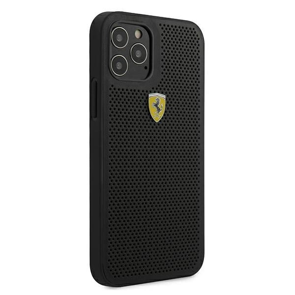 Ferrari FESPEHCP12MBK iPhone 12/12 Pro 6.1" sort/sort hardcase På sporet Perforeret