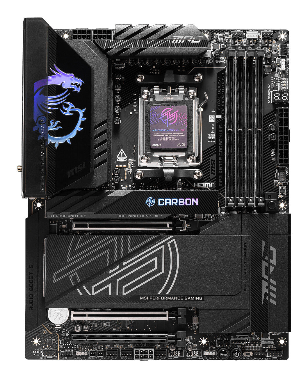 MSI MPG X870E CARBON WIFI bundkort AMD X870E Sokkel AM5 ATX