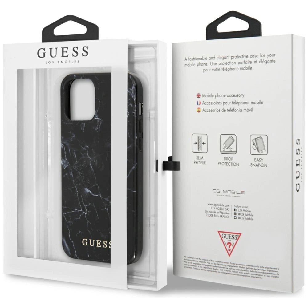 Guess GUHCP12SPCUMABK iPhone 12 mini 5,4′′ sort/sort hardcase Marmor