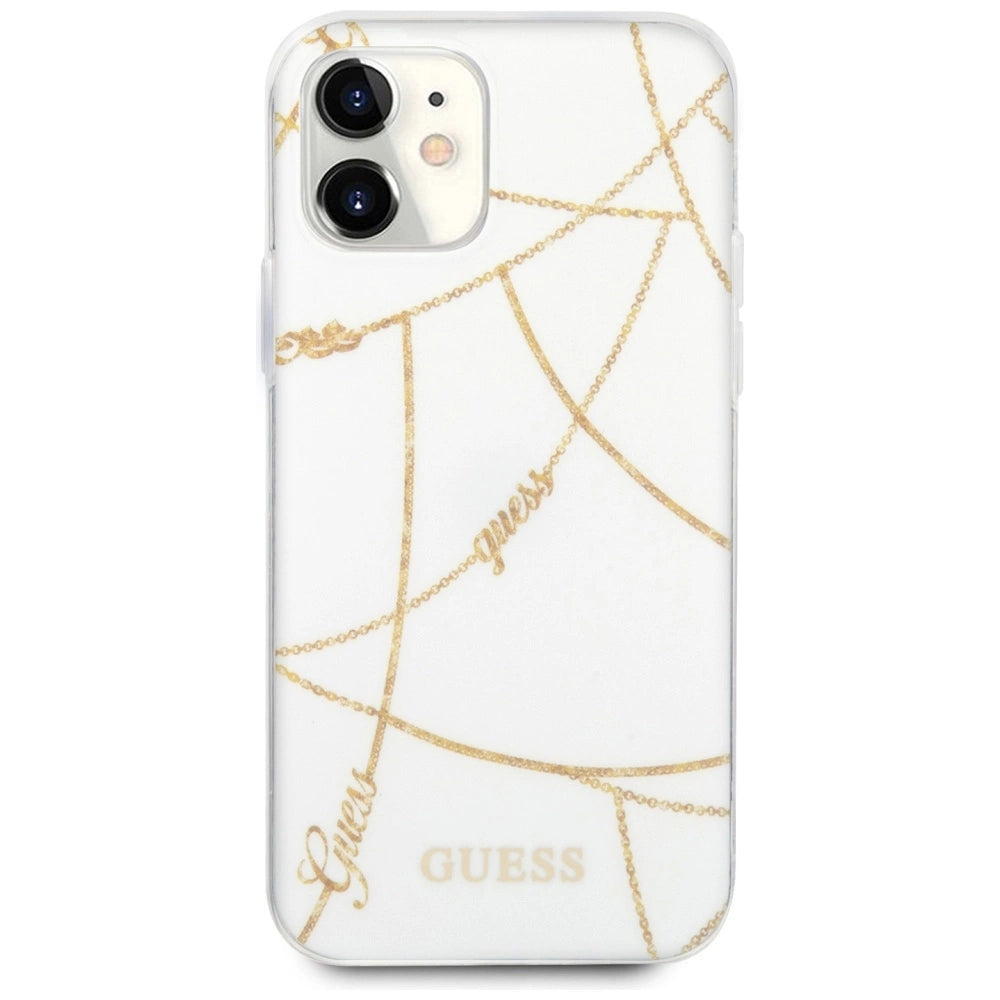 Guess GUHCP12SPCUCHWH iPhone 12 mini 5.4" hvid/hvid hardcase Gold Chain Collection