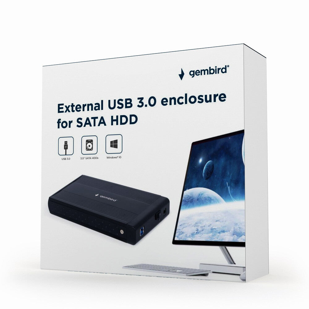 Gembird EE3-U3S-3 drevkabinet HDD kabinet Sort 3.5"