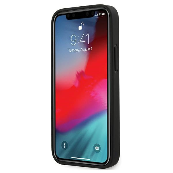Ferrari FESNECHCP12SBK iPhone 12 mini 5.4" sort/sort hardcase på sporet PU Carbon