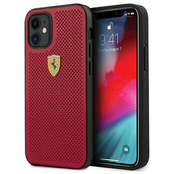 Ferrari FESPEHCP12SRE iPhone 12 mini 5.4" rød/rød hardcase On Track Perforeret