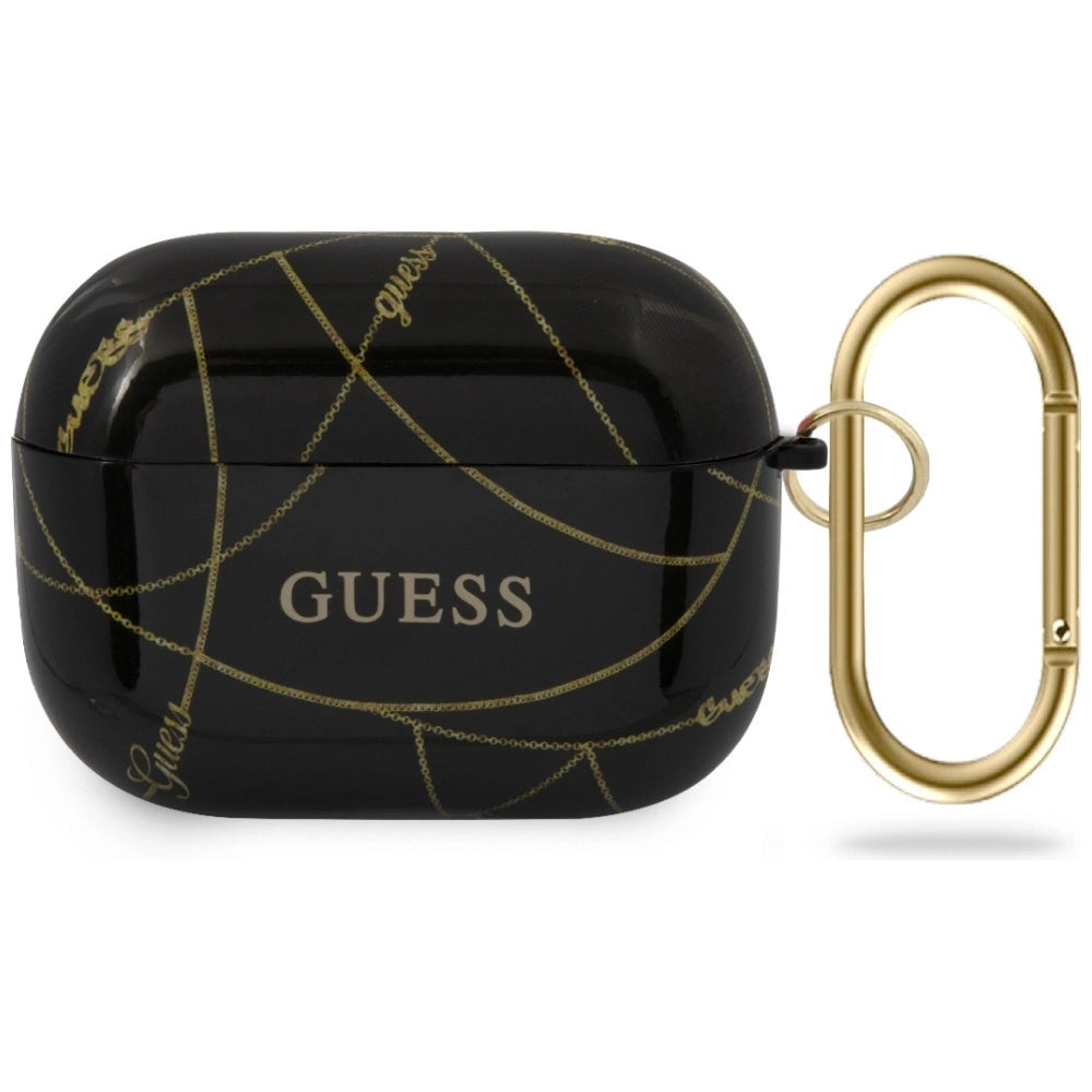 Guess GUACAPTPUCHBK AirPods Pro cover sort/sort Gold Chain Collection