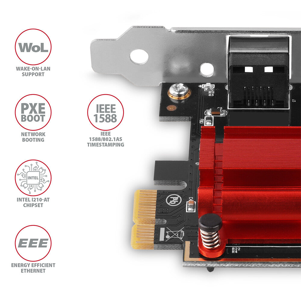 Axagon PCEE-GIX netværkskort Intern Ethernet 1000 Mbit/s