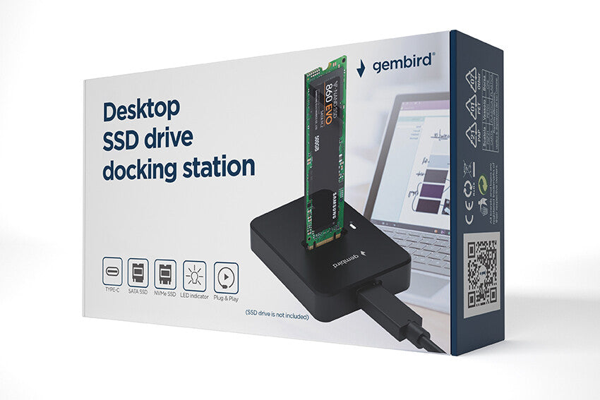 Gembird DD-U3M2 drev dockingstation USB 3.2 Gen 1 (3.1 Gen 1) Type-C Sort