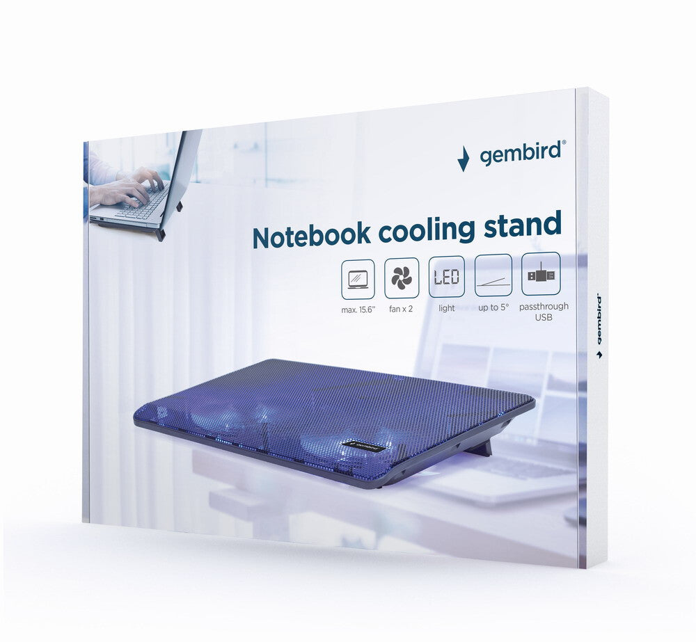 Gembird NBS-2F15-05 køling til laptop 39,6 cm (15.6") 1500 rpm Sort