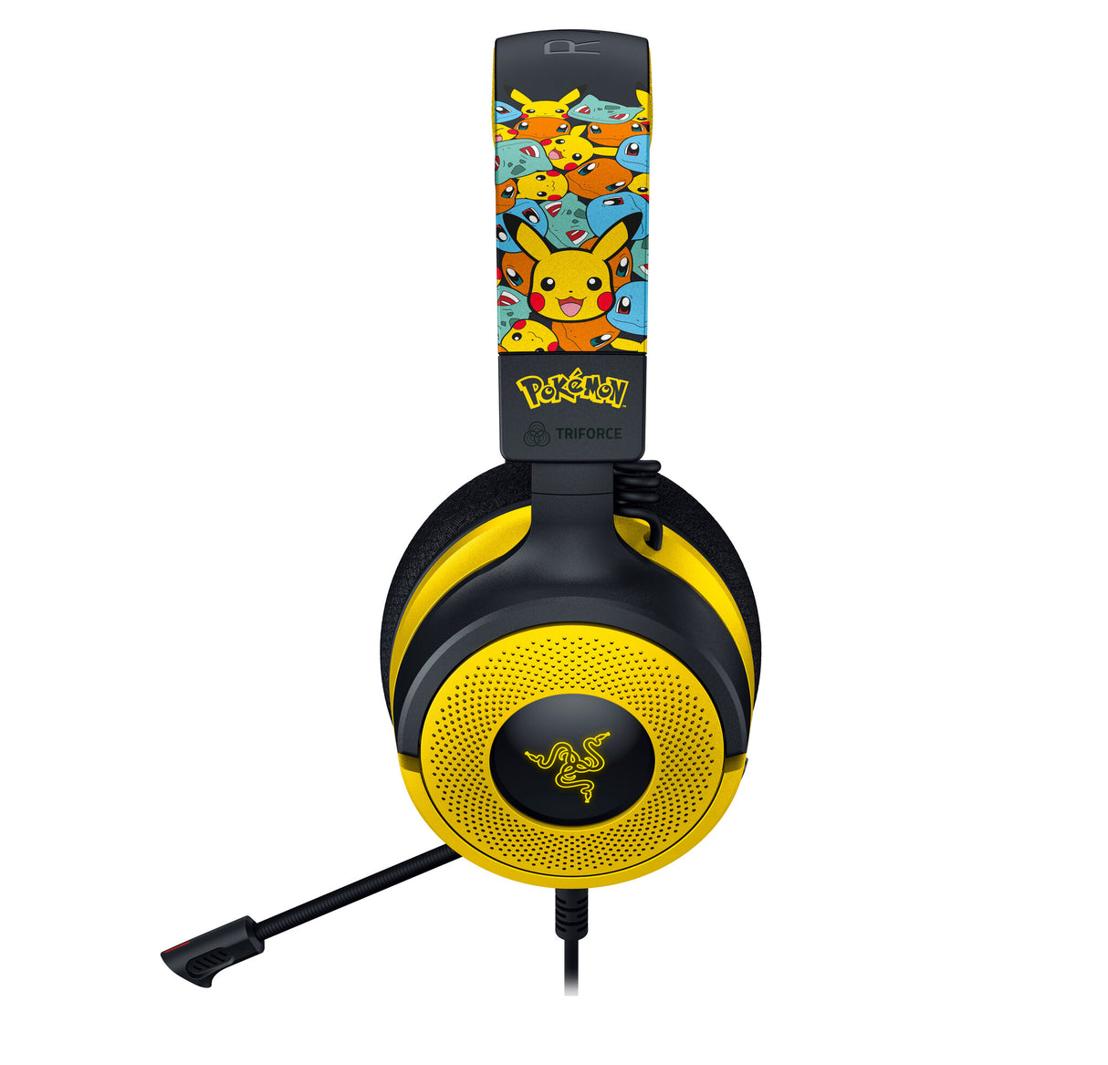 Razer Kraken V4 X Pokemon Headset Ledningsført Spil USB Type-C / USB Type-A Sort, Gul