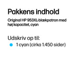 HP 953XL Cyan 1450 sider Blæk F6U16AE