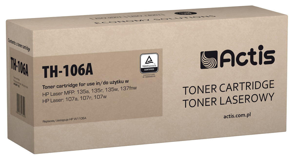Actis TH-106A tonerkassette (erstatning HP W1106A; Standard; 1000 sider; sort)