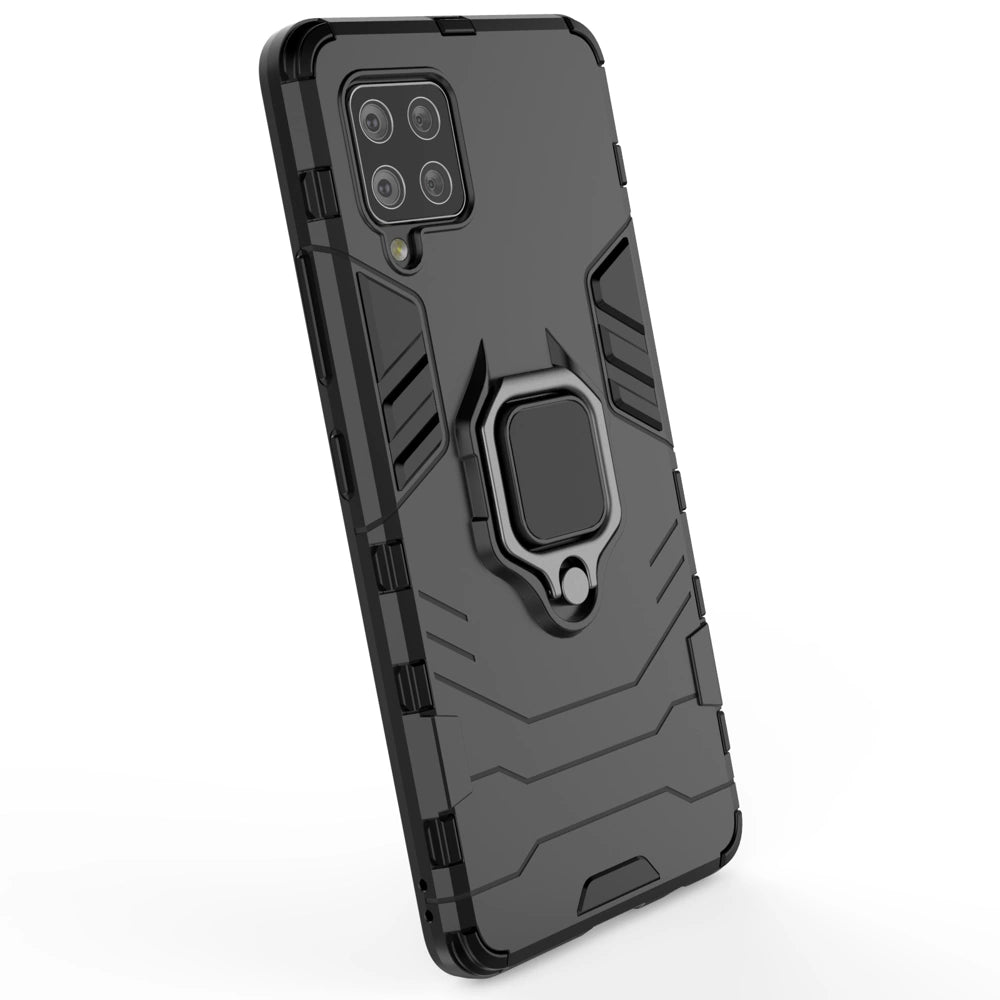 Ring Armor Case Kickstand Tough Rugged Cover til Samsung Galaxy A42 5G blå