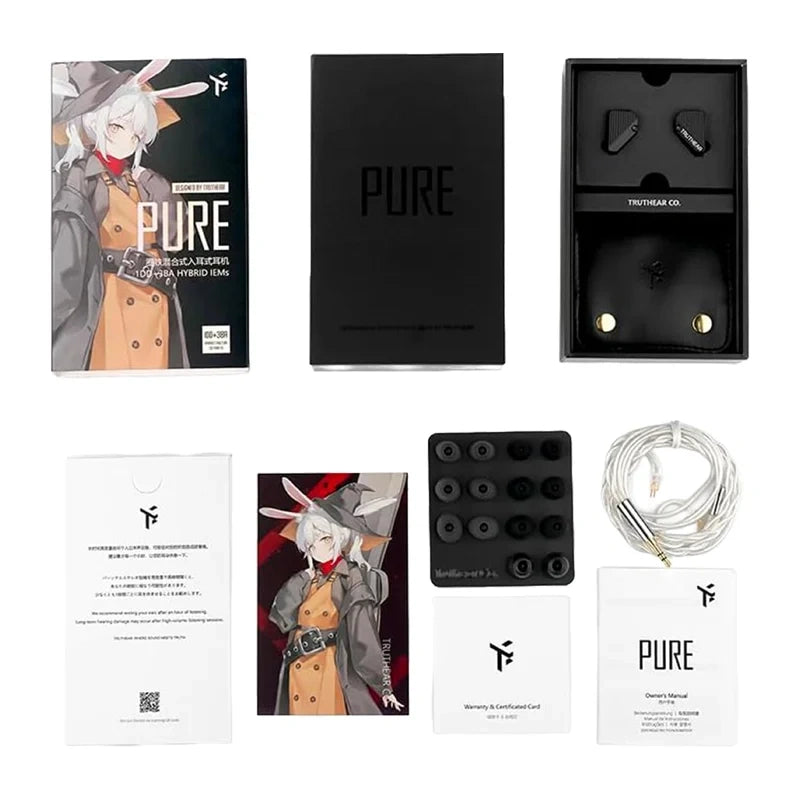 TRUTHEAR Pure Wired Headphones (sort)