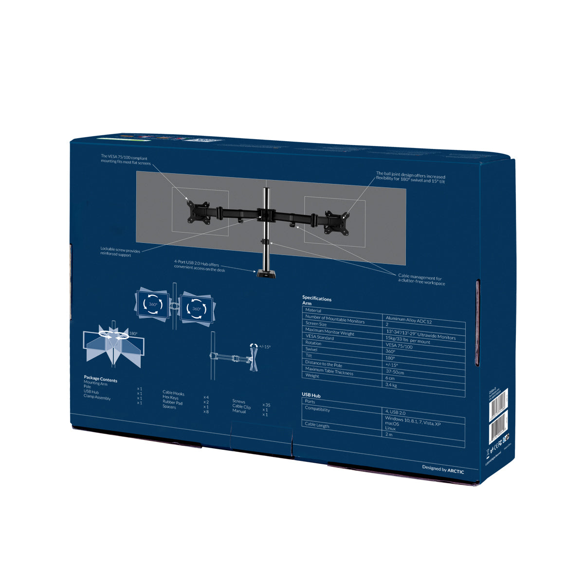 ARCTIC Monteringssæt 2 LCD displays Op til 34