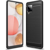 Carbon Case Flexible Cover TPU Case til Samsung Galaxy A42 5G sort