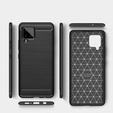 Carbon Case Flexible Cover TPU Case til Samsung Galaxy A42 5G blå