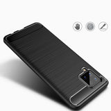 Carbon Case Flexible Cover TPU Case til Samsung Galaxy A42 5G blå