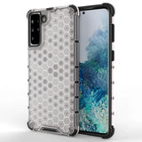 Honeycomb Case armor cover med TPU Bumper til Samsung Galaxy S21+ 5G (S21 Plus 5G) gennemsigtig