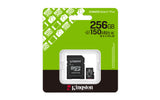 Kingston Technology 256 GB microSDXC Canvas Select Plus Gen3 150 MB/s A1-kort + adapter