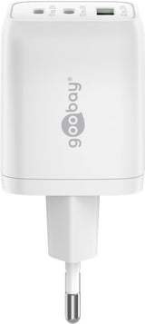Goobay Multiport GaN Adapter 65Watt 2xUSB-C + 1xUSB-A Hvid