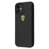 Ferrari FERCAHCP12SBK iPhone 12 mini 5.4" sort/sort hardcase On Track Real Carbon
