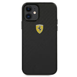 Ferrari FERCAHCP12SBK iPhone 12 mini 5.4" sort/sort hardcase On Track Real Carbon