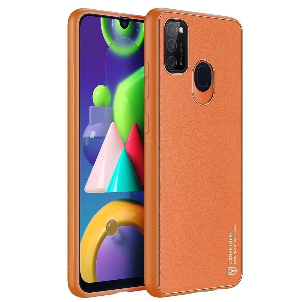 Dux Ducis Yolo elegant kuffert lavet af blødt TPU og PU læder til Samsung Galaxy M30s orange