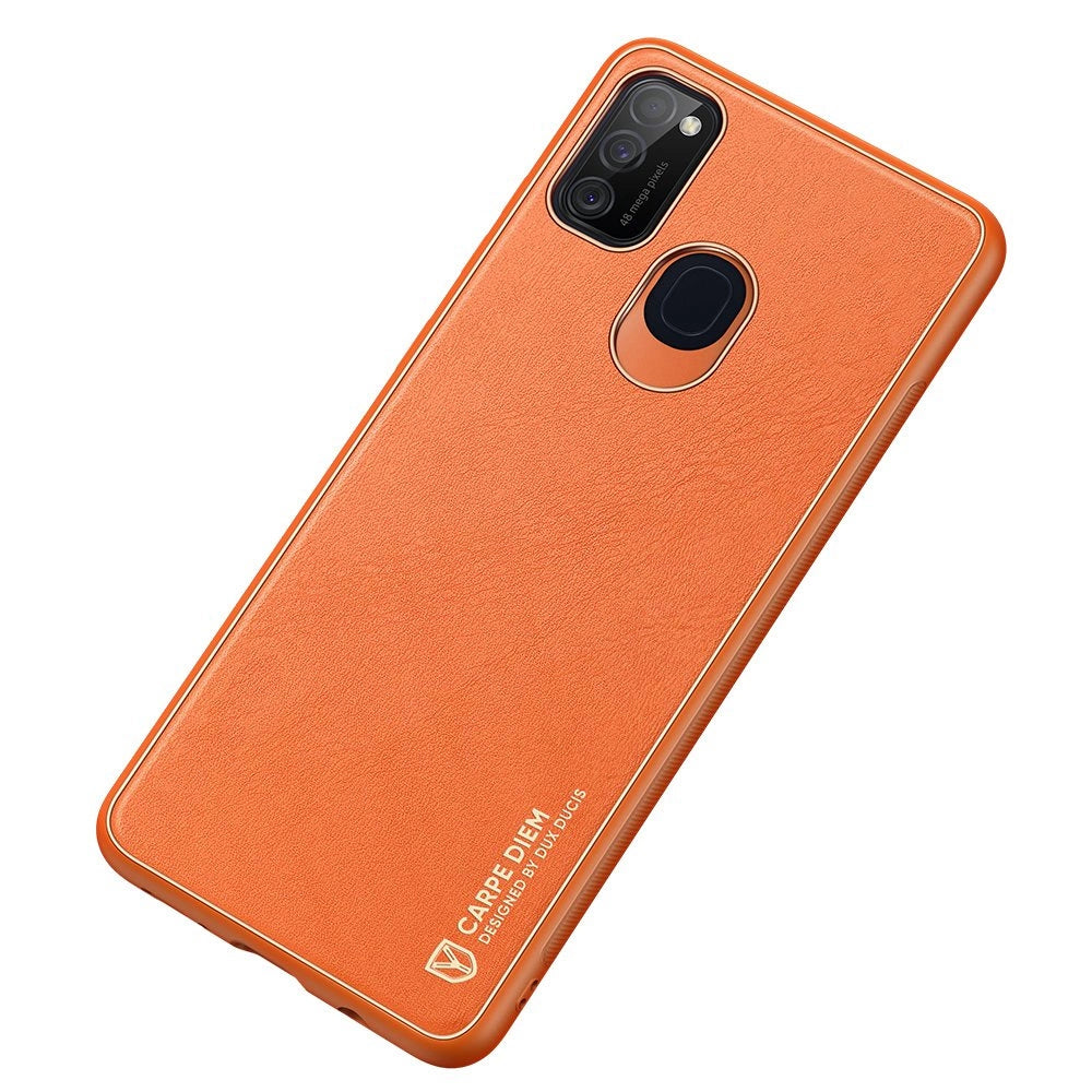Dux Ducis Yolo elegant kuffert lavet af blødt TPU og PU læder til Samsung Galaxy M30s orange