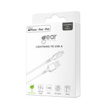 Gear Synkkabel Lightning To Usb A 1,0m Mfi Rundt Kabel Hvid