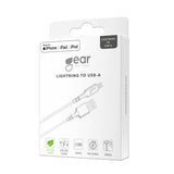 Gear Synkkabel Lightning To Usb A 3,0m Mfi Rundt Kabel Hvid