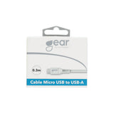 Gear Ladekabel Micro Usb To Usb A 0.3m Rundt Kabel Hvid
