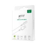 Gear Ladekabel Usb A Usb C 2.0 0,3m Gen2 Rundt Kabel Hvid